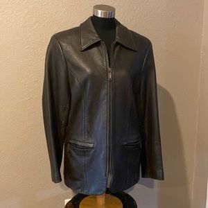 Valerie Stevens New Zealand Lambskin Brown Leather Jacket Coat Small Vintage